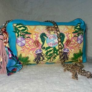 Estee Lauder Upcycled Beauty Bag With Removable Chain, Scarf and Tassel